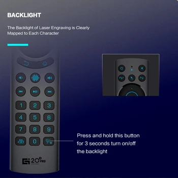G20S PRO BT 2.4 G Távirányító Háttérvilágítással Air Egér Giroszkóp IR Tanulás hangvezérlés A Google Asszisztens Android TV BOX