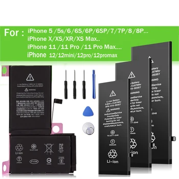 Csere Akkumulátor Apple iPhone 6 6 7 8 5 XR 11 Plusz X Xs Max Eszközök+Nagy Kapacitású Volta Az IPhone 6 12 Perc Pro 8Plus