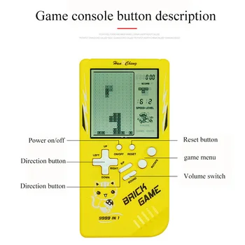 Klasszikus Hordozható Tetris Játék Kézi Játék Konzol LCD-kijelző Elektronikus Tégla Játék Konzol ping