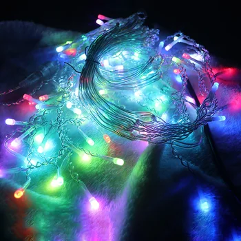 Karácsonyi Dekoráció Egyik Vezérlő Kontroll 7 Színű LED String Jégcsap Cutain Fények Fairys Kültéri IP65 Vízálló