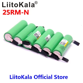 LiitoKala 18650 2500mAh akkumulátor Újratölthető akkumulátor INR18650 25r vonalon M 20A mentesítés, Li-ion Akkumulátor 15A cella akkumulátor + DIY Nikkel
