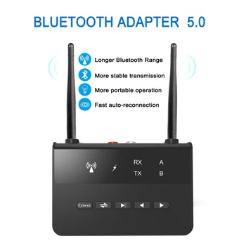 80M Bluetooth 5.0 Vevő Aptx LL Alacsony Késleltetésű, 3,5 mm-es Jack AUX RCA Vezeték nélküli Audio Adapter Adó PC TV Fejhallgató Hangszóró