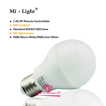 RGBW W/WW E27 GU10 MR16 LED Szabályozható RGB Izzó Lámpa 2.4 G Wireless Milight