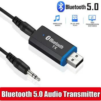 USB-Bluetooth-kompatibilis 5.0 Adó Adapter 3,5 mm-es AUX Sztereó Jack Fülhallgató Hangszóró Audio Adó Dropshipping
