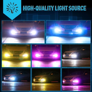 2db H3 LED Ködlámpa Izzó Lámpa 12V IP65 Univerzális Autó Ködlámpa Izzó Autó Stílus Sárga Jég Kék Auto Nap Lámpa 6000k