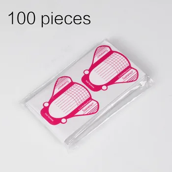 100 Db Nail Art lalic Tippek Kiterjesztését Formák Útmutató a francia Rose DIY Eszköz Akril UV Gél papír