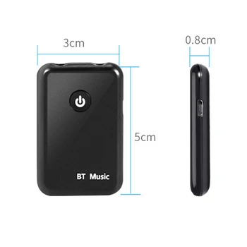 2 in1 Bluetooth-kompatibilis Adó-Vevő készülék 3,5 mm-es Sztereó Vezeték nélküli Zene Audio Kábel Adapter Bluetooth-kompatibilis V4.2 Adapter