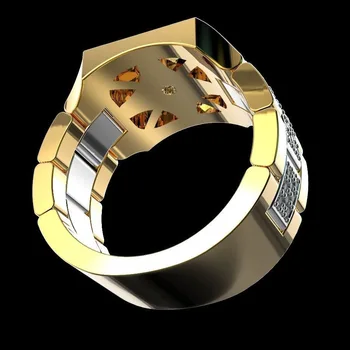 14 K Fehér Arany Gyémánt Gyűrű, Férfi Divat Bijoux Femme Ékszerek Természetes Drágakövek Bague Homme 2 Karátos gyémántgyűrűt Férfiak