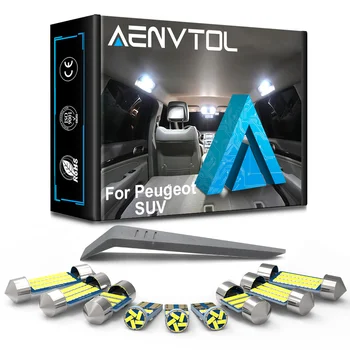 AENVTOL Autó LED Belső Világítás Canbus A Peugeot 2008 3008 4007 4008 5008 SUV 2011 2012 2013 2017 2018 2021 Tartozékok