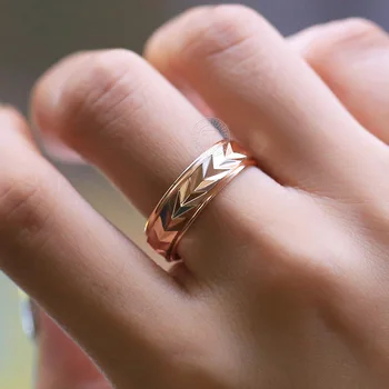 Elegáns 6mm Rose Arannyal Teli Tárcsa Gyűrűk, Nők, Lányok, Forgatható Faragott Gyűrű Pár Gyűrű Esküvői Ékszer, Születésnapi Ajándékok DGR77