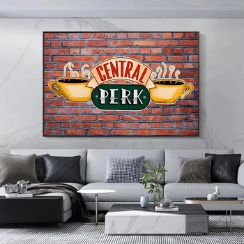 A Central Perk Kávézó Barátok TV-Műsor Festmény Poszter sokszorosított grafika HD Képeket Nyomtatott Vászon Használt Szoba lakberendezés Wall Art
