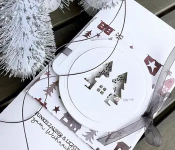 Mmao Kézműves Fém Acél Vágó Meghal Legújabb karácsonyfa ház Stencil DIY Scrapbooking Papír/fotó Kártyák Dombornyomás Meghal