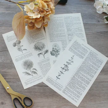 30 Lap Régi Gyógynövények Kézi Papír Design Csomagolás Kreatív Kézműves Háttér Scrapbook Papír