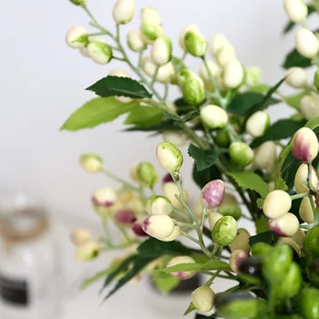 Olive Gyümölcs Mesterséges Virágos Ág Csokor Zöld Hamis Virág, Növény DIY Esküvő Dekoráció Otthon Kert Kellék Ellátás