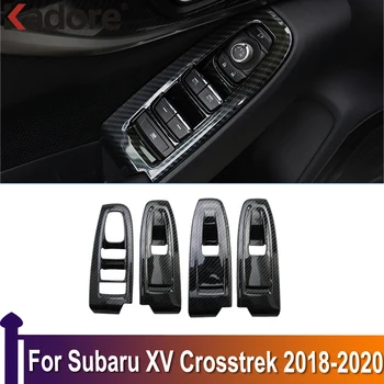A Subaru XV Crosstrek 2018 2019 2020-Ig Szén-Rost Ablak Lift Kapcsoló Fedél Ajtó Kárpitok Karfa Panel Keret Belső Kiegészítők
