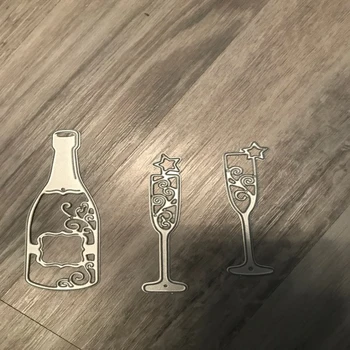 Fém Vágó Meghal Remeg vörös boros pohár Stencil A Scrapbooking Album Dombornyomás Dekoratív DIY esküvői üdvözlőlap Új