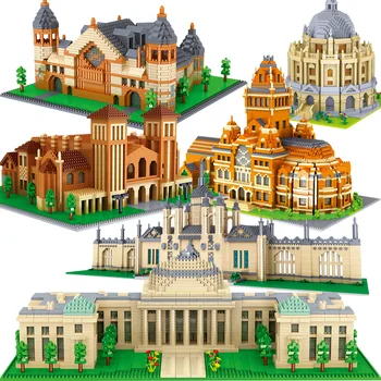 A Big Ben, Cambridge-London, Párizs, Louvre Gyémánt Város Építészeti Taj Mahal Oxford University Kastély Micro Építőkövei Játékok