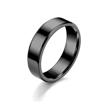 BAECYT Trendi Rozsdamentes Acél Fekete Gyűrű Női Gyűrűk Férfi Ékszerek Széles 6mm, Pár Gyűrűk Dropshipping