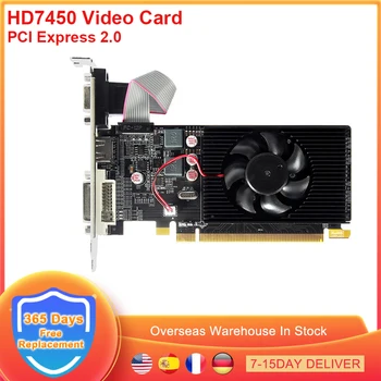 HD7450 Grafikus Kártya 2GB 64bit DDR3 PCI-E 2.0 Számítógép Placa De videokártya HDMI-Kompatibilis VGA, DVI Interfész hűtőventilátor