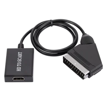 LccKaa 1080P HDMI-kompatibilis SCART Videó, Audio Előkelő Átalakító Adapter HD TV-DVD a Sky Box set-top box Plug and Play DC Kábel