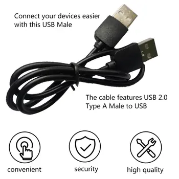 1db Kiváló Minőségű Fekete USB 2.0 férfi Férfi M/M Kiterjesztését Csatlakozó Adapter kábel Kábel Vezeték forró új