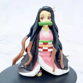 Új 10cm Aranyos Kamado Nezuko Gyermekkori Ver. Ábra Anime Démon Vadász Figura PVC Modell Játékok Kimetsu Nem Yaiba akciófigurák