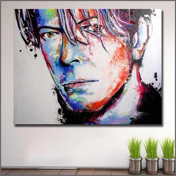 Divat Nyomtatás Graffiti Művészet Bowie Fali Vászon Képek Nappali, Hálószoba, Iroda, Modern Vászon Wall Art Olaj Festmény