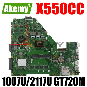 AKEMY X550CC Laptop Alaplap Az ASUS X550C A550C X550CL R510C Eredeti Alaplapja 4 GB-RAM 1007U/2117U CPU GT720M