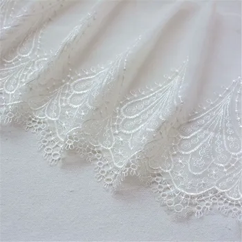 AHYONNIEX Gyönyörű Bézs háló hímzés diy csipke virágos szoknya ruha függöny laciness dekorációs kiegészítők 22,5 cm * 1 yard