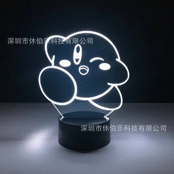 3D-s Led-es Éjszakai Fény Anime Kirby Hálószoba Dekoráció Születésnapi Ajándék Manga Gadget Lámpa 3D-s Anime Ábra Díszek Modell Ajándékok