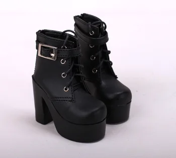 BJD baba cipő alkalmas 1/3 1/4 SD méretű fekete női cipő csizma egyszerű, magas sarkú közepén boot baba kiegészítők