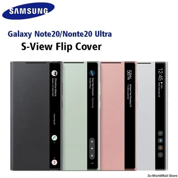 Új Eredeti Samsung Tükör Smart View Flip tok Galaxy Note 20 / Note20 Ultra 5G Telefon LED-Fedezze S-View Esetekben EF-ZN985