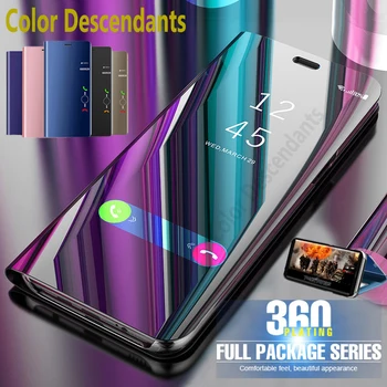 Okos Tükör Telefon tok Samsung Galaxy A32 A12 A02 A03s A52 A42 A72 32 12 5G Luxus Bőr Mágneses Flip Cover Couqe