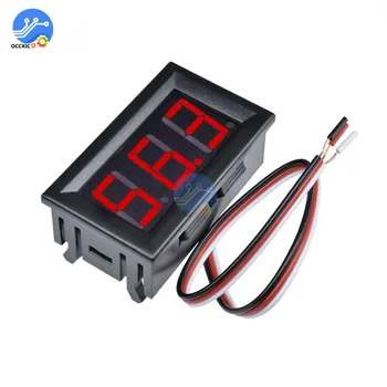 Jó minőségű ÚJ Piros LED Panel Méter Mini Digitális Voltmérő DC 0V 99,9 V Három vezetékes