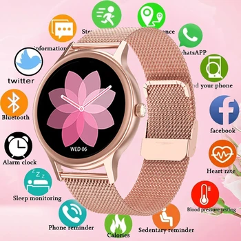 GEJIAN Hölgyek Okos Nézni a Nők Fiziológiai pulzusszám, Vérnyomás Monitor Android IOS Vízálló Nő Smartwatch +Doboz