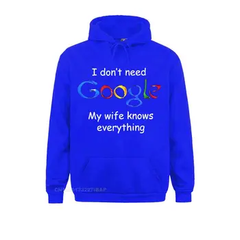 A férfiak nem Kell a Google A Feleségem Mindent Tud Vicces Harajuku kapucnis felső Férfiaknak, Férj, Apa Vőlegény Ruha Humor Kabát Ruha