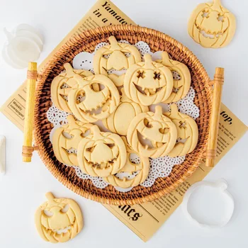 DIY Halloween Tök Szellem Cookie Cutter Keksz Penész Horror Tök Bélyegző Fondant Torta Vágó DIY Sütés Eszköz a Gyerekek számára