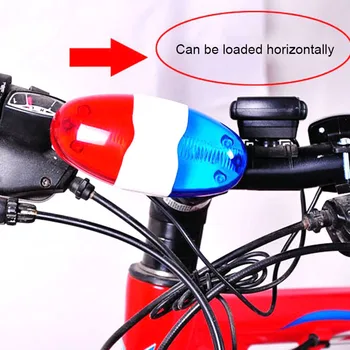 Kerékpár Rendőrségi Sziréna, beépített LED Fény Elektromos Kürt Kerékpár Hatalom Horn Sziréna a Bell 6 LED-es Villogó Kék Piros Mountain Bike Biztonsági Fény