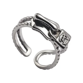 925 sterling ezüst zipper lock gyűrű nehézipar utcai trend mutatóujját nyitó gyűrű 2021 új termékek női gyűrű