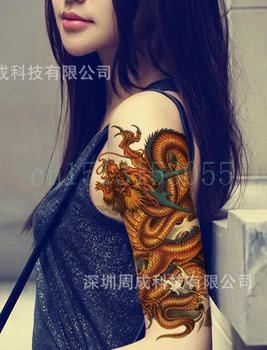 Vízálló Ideiglenes Tetoválás Matrica nagy kar 22*15cm arany sárkány tatto matricák flash tetoválás hamis tetoválás tatouage tatuajes