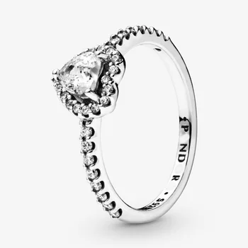 925 Sterling Ezüst Pan Gyűrű Nemes Szív Gyűrű A Nők Esküvő Ajándék Divat Ékszerek