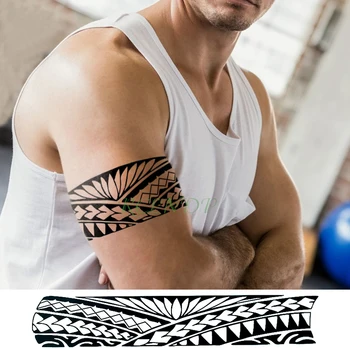 Vízálló Ideiglenes Tetoválás Matrica csík vonalkód széria vonal Hamis Tatto Flash Tetoválás láb Has Kar tatouage Férfiak Nők