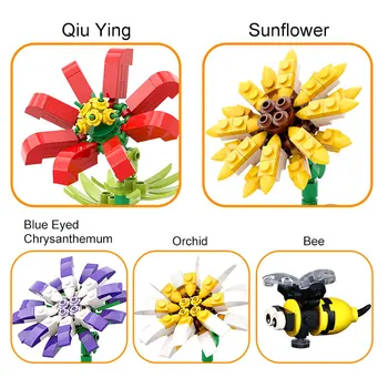 Tér DIY Növények, Fa Váza Cserepes Virágok építőkövei Tégla Tartozékok Modell Gyerekek Oktatási Játékok