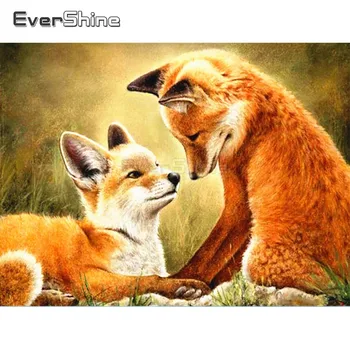 EverShine Gyémánt Hímzés Teljes Kijelző Állatok Gyémánt Festmény Fox Cross Stitch Gyémánt-Mozaik Kép Strassz Szett
