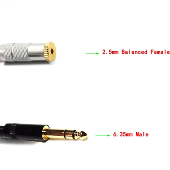 FELSŐ-HiFi 10cm Egyetlen Kristály Réz 6.35 mm-es TRS 3pin Férfi 2,5 mm TRRS Kiegyensúlyozott Női Audio Adapter Kábel 1/4 6.35 2,5