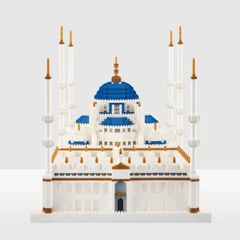 Új MOC Kék Mecset Masjid Putra Kastély Modell Tégla Kreatív Város Street View Világhírű Épület Tömb Játékok Gyerekeknek Ajándékokat