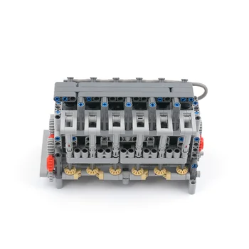 531Pcs MOC Dinamikus Motor Modell 6 hengeres Soros Motor Épület-Blokk, Kis Részecske Motor Kreatív Szár Játék, Ajándék