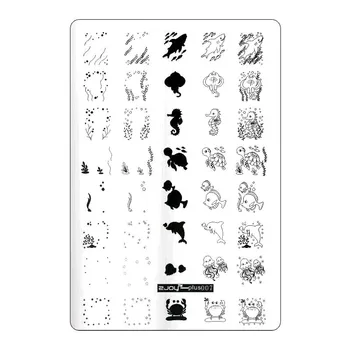 1 Lap Új design Nagy Köröm Bélyegzés Sablonok Állatok Sablonok DIY lengyel Bélyegzés Lemezek 3D Nail bélyegző Stencil Eszközök