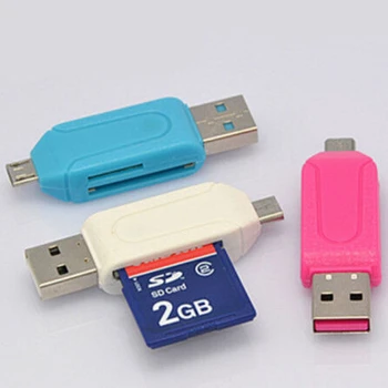 Telefon Hosszabbító Olvasók mini USB Android kártyaolvasó USB OTG Univerzális, mini USB OTG TF/SD Kártya Olvasó