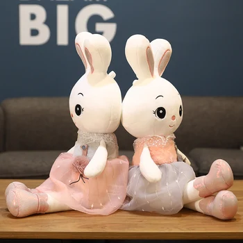 45-115cm Hatalmas Aranyos Rabbit Csipke Szoknya Plüss Játék Rajzfilm Állat Nyuszi Plüss Baba Puha Töltött Bébi Gyermek Születésnapi Ajándékok